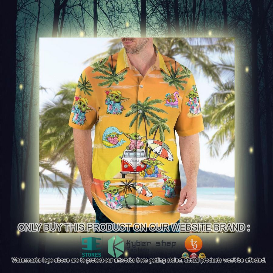 NEW Baby Yoda Summer Time Sunset Yellow Hawaii Shirt, Shorts 10 baby yoda summer time sunset yellow hawaiian shirt shorts 10 65677