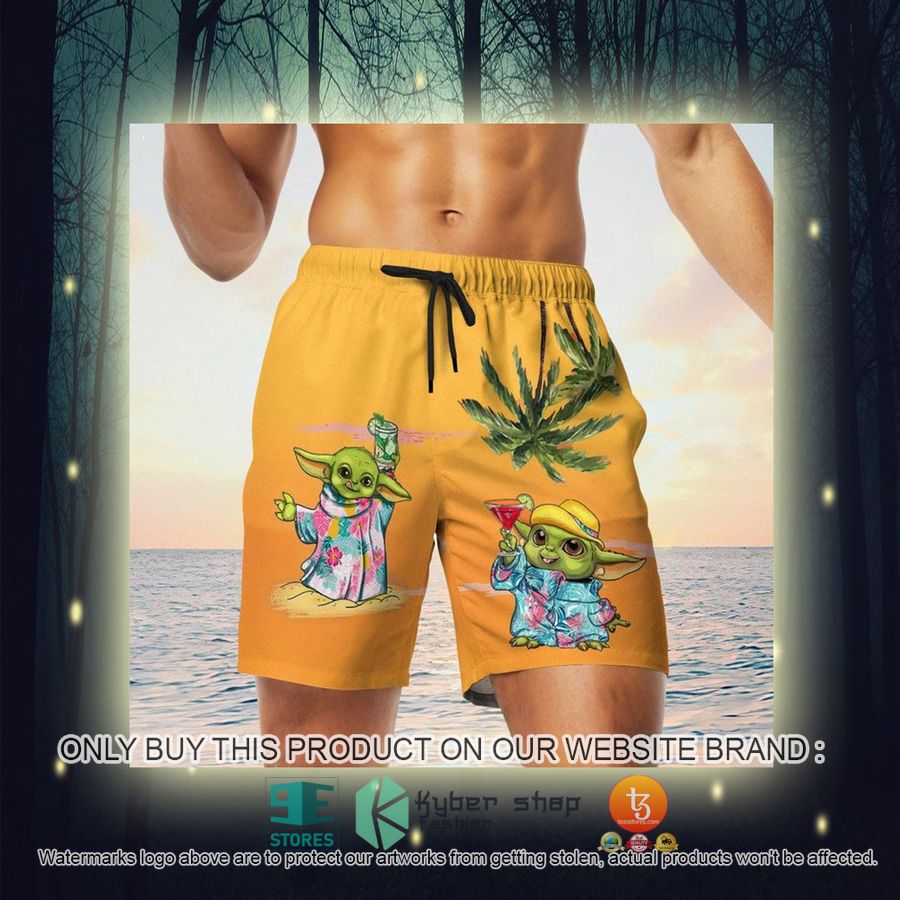 NEW Baby Yoda Summer Time Sunset Yellow Hawaii Shirt, Shorts 11 baby yoda summer time sunset yellow hawaiian shirt shorts 11 74457