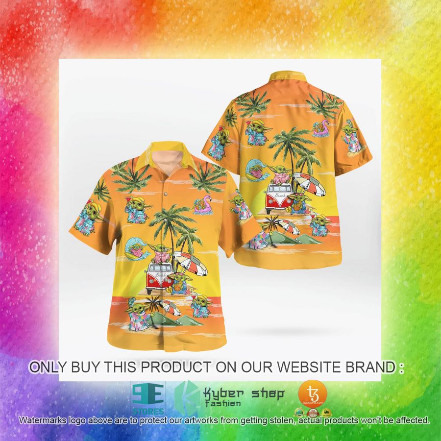 NEW Baby Yoda Summer Time Sunset Yellow Hawaii Shirt, Shorts 14 baby yoda summer time sunset yellow hawaiian shirt shorts 14 73260