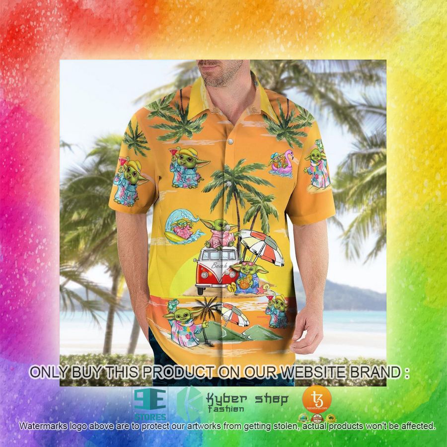 NEW Baby Yoda Summer Time Sunset Yellow Hawaii Shirt, Shorts 16 baby yoda summer time sunset yellow hawaiian shirt shorts 16 70700