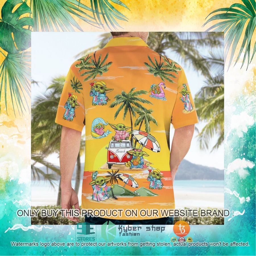 baby yoda summer time sunset yellow hawaiian shirt shorts 21 51748