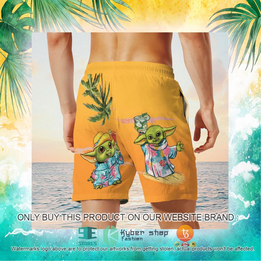 NEW Baby Yoda Summer Time Sunset Yellow Hawaii Shirt, Shorts 24 baby yoda summer time sunset yellow hawaiian shirt shorts 24 71829