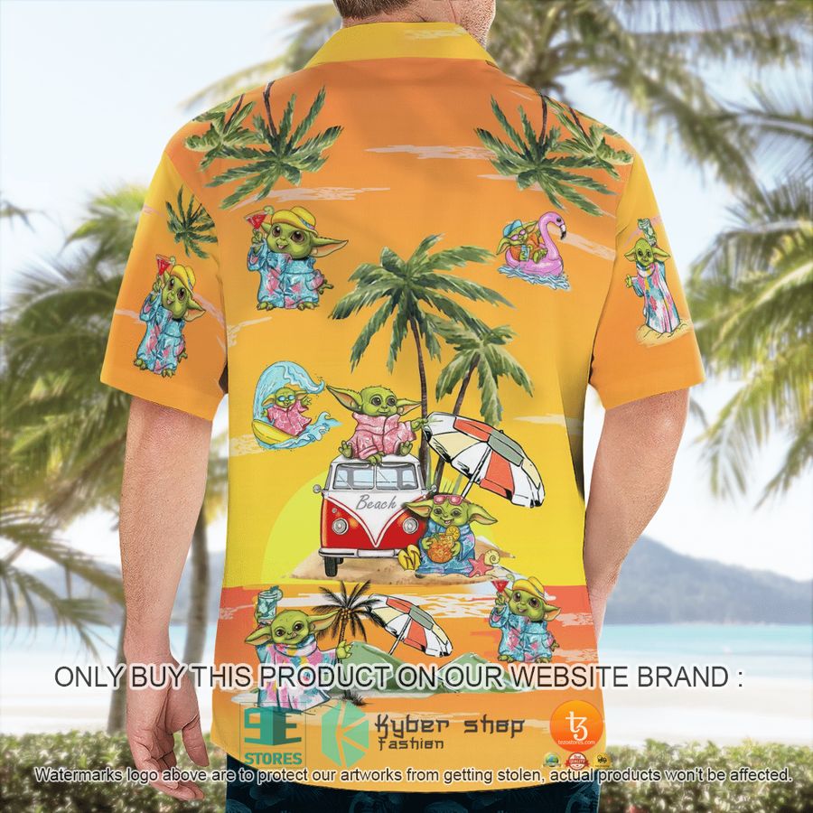 baby yoda summer time sunset yellow hawaiian shirt shorts 3 37059