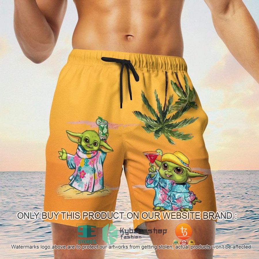NEW Baby Yoda Summer Time Sunset Yellow Hawaii Shirt, Shorts 5 baby yoda summer time sunset yellow hawaiian shirt shorts 5 65562