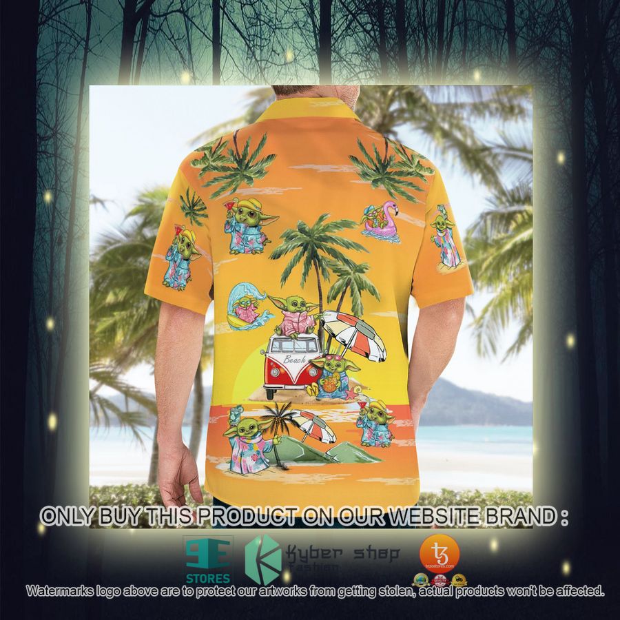 baby yoda summer time sunset yellow hawaiian shirt shorts 9 17819