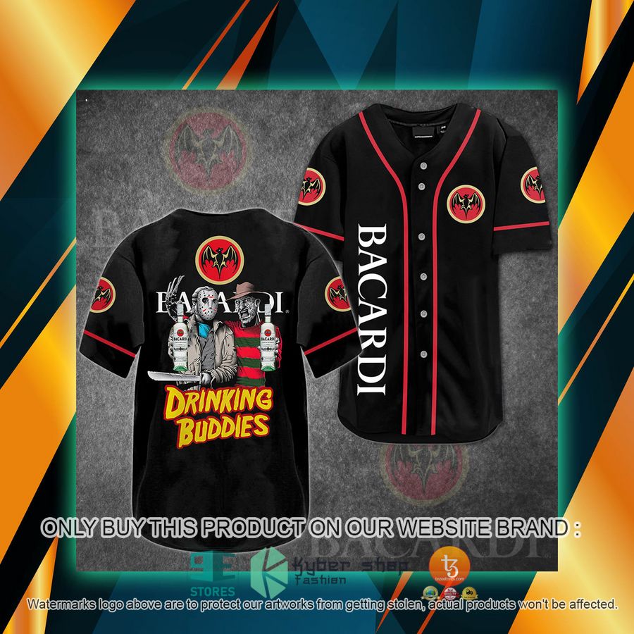 bacardi jason voorhees freddy krueger drinking buddies baseball jersey 1 41121