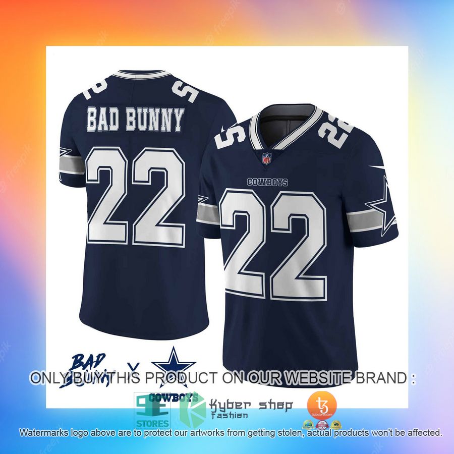 NEW Bad Bunny 22 Dallas Cowboys Football Shirt 3 bad bunny 22 dallas cowboys football jersey 3 11282