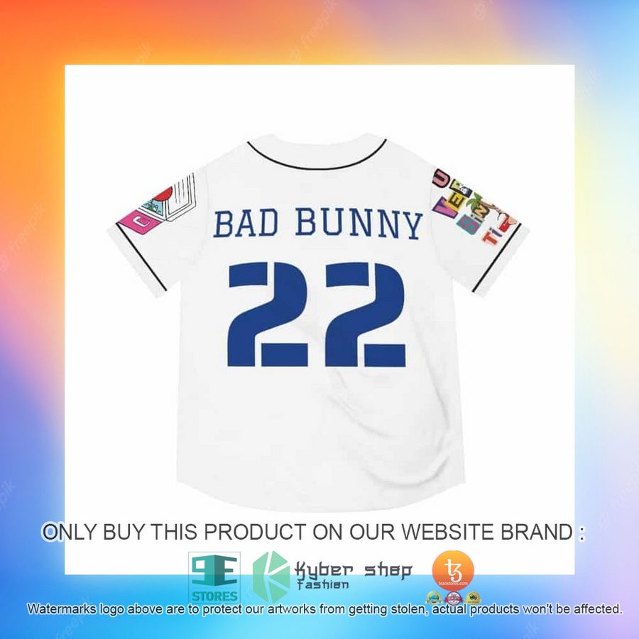NEW Bad Bunny 22 Un Verano Sin Ti white Baseball Shirt 12 bad bunny 22 un verano sin ti white baseball jersey 12 76777