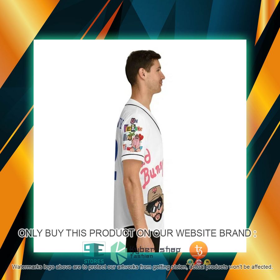 NEW Bad Bunny 22 Un Verano Sin Ti white Baseball Shirt 4 bad bunny 22 un verano sin ti white baseball jersey 4 78460