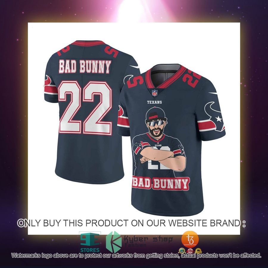 NEW Bad Bunny Houston Texans Football Shirt 2 bad bunny houston texans football jersey 2 3311
