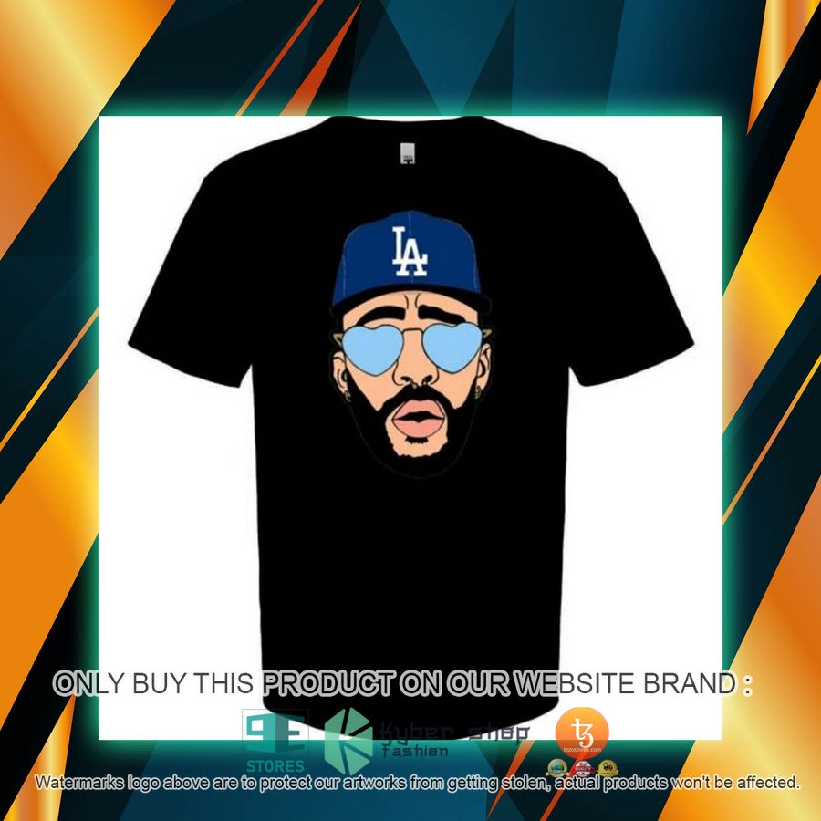 bad bunny los angeles dodgers black t shirt 2 85726