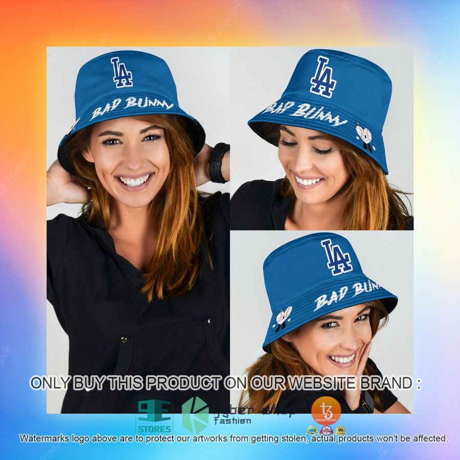 NEW Bad Bunny Los Angeles Dodgers Bucket Hat 6 bad bunny los angeles dodgers bucket hat 6 15034