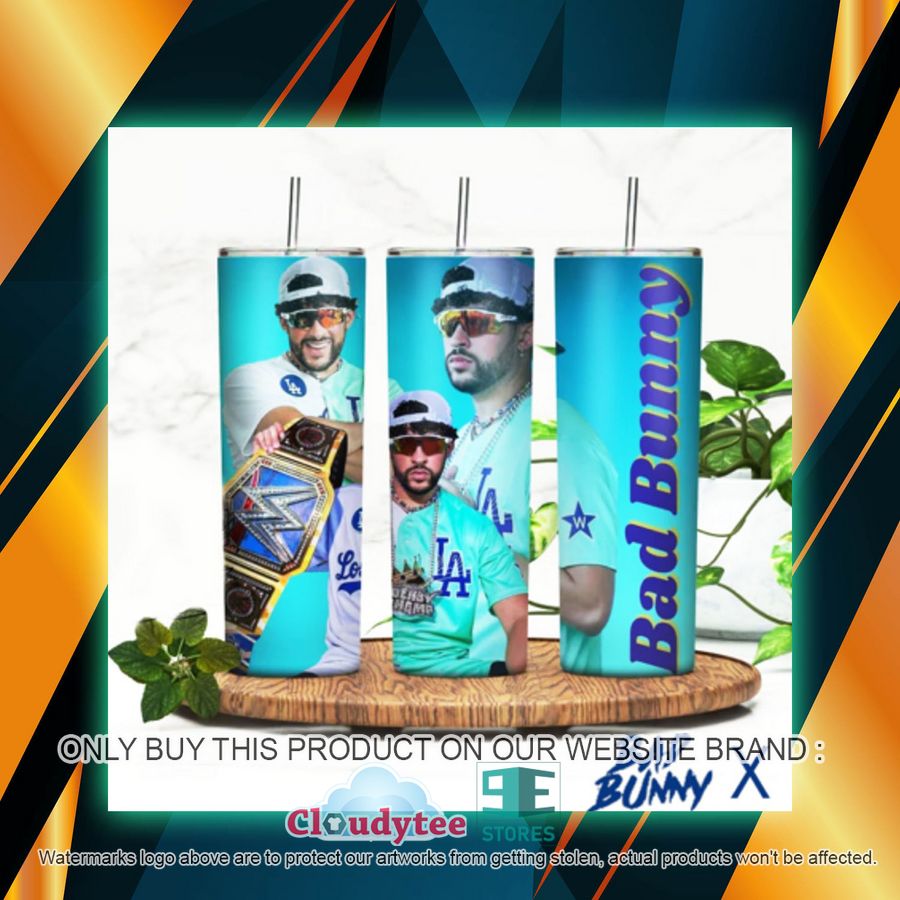 bad bunny los angeles dodgers skinny tumbler 1 86572