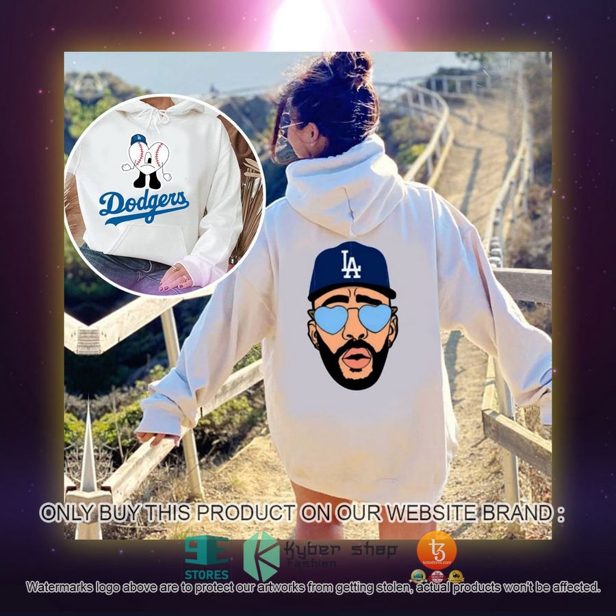 NEW Bad Bunny Los Angeles Dodgers White Hoodie 2 bad bunny los angeles dodgerswhite 3d hoodie 2 77552