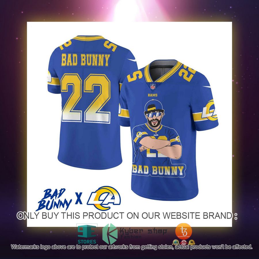 NEW Bad Bunny Los Angeles Rams Football Shirt 2 bad bunny los angeles rams football jersey 2 27171