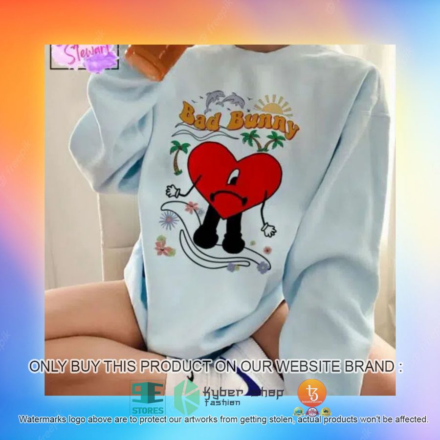 NEW Bad Bunny Sad Heart blue Sweatshirt, Sweater 3 bad bunny sad heart blue sweatshirt 3 82550