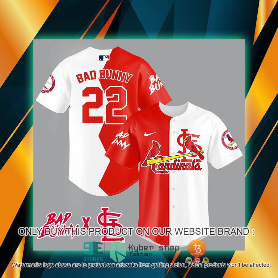 bad bunny st louis cardinals white red baseball jersey 1 67682