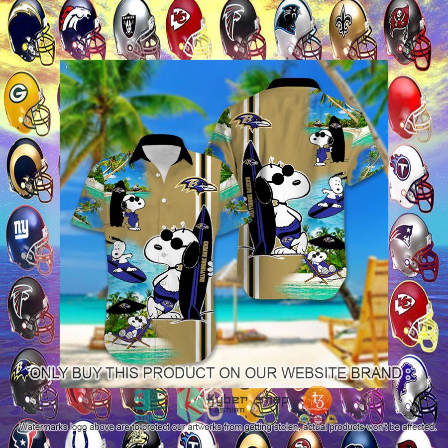 HOT Baltimore Ravens Snoopy Surfing Hawaiian Shirt, Short 7 baltimore ravens nfl hawaiian shirt short 7 49388