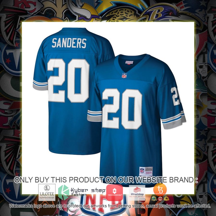 HOT Barry Sanders Detroit Lions Mitchell & Ness Legacy Replica Blue Football Jersey Shirt 1 barry sanders detroit lions mitchell ness legacy replica blue football jersey 1 89812