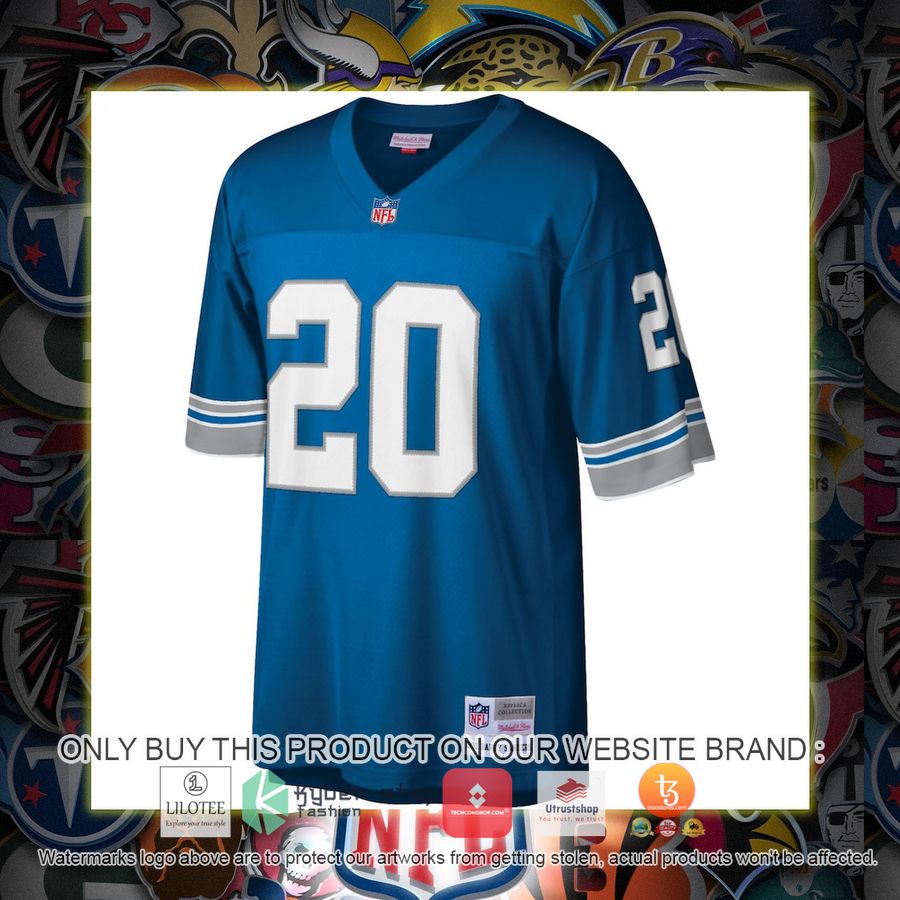HOT Barry Sanders Detroit Lions Mitchell & Ness Legacy Replica Blue Football Jersey Shirt 2 barry sanders detroit lions mitchell ness legacy replica blue football jersey 2 79218