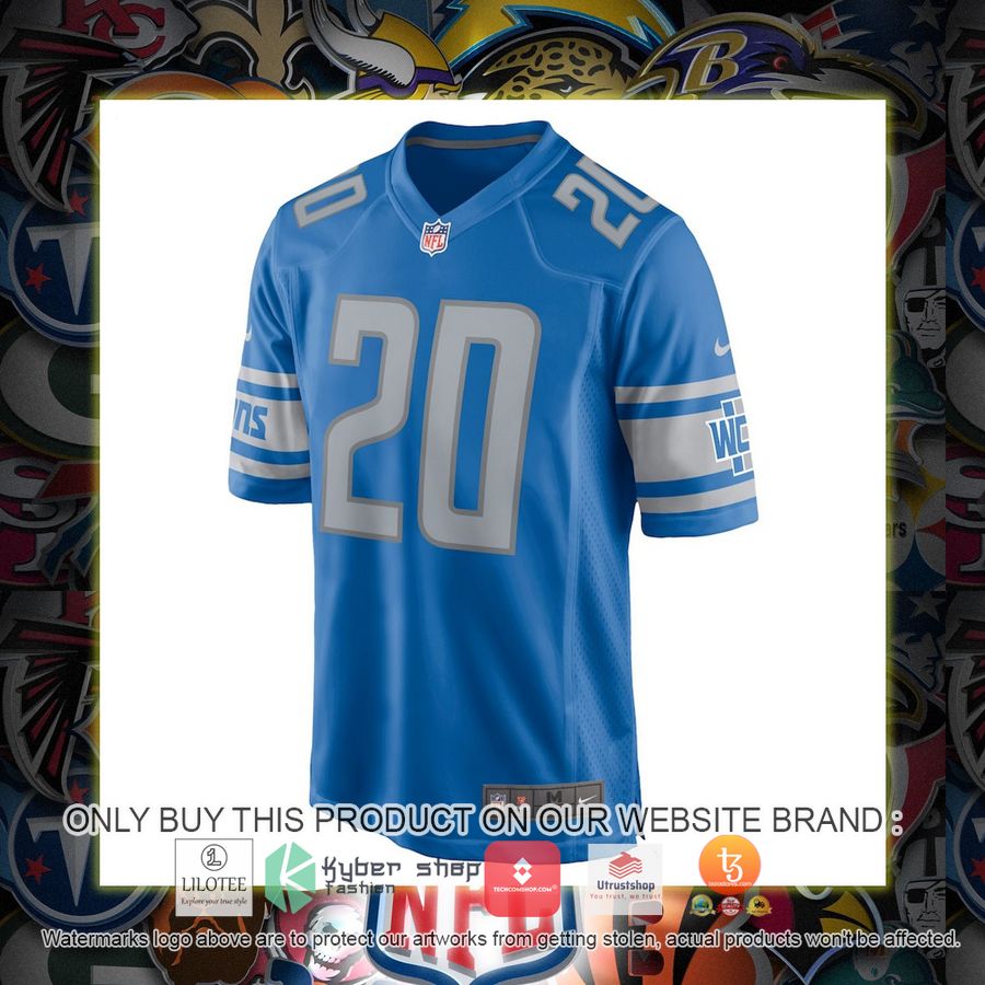 HOT Barry Sanders Detroit Lions Nike Game Retired Blue Football Jersey Shirt 2 barry sanders detroit lions nike game retired blue football jersey 2 35641