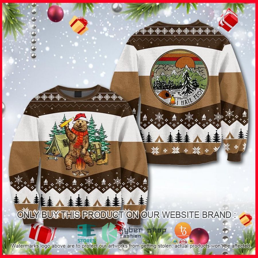 bear beer brown christmas ugly sweater 1 27880