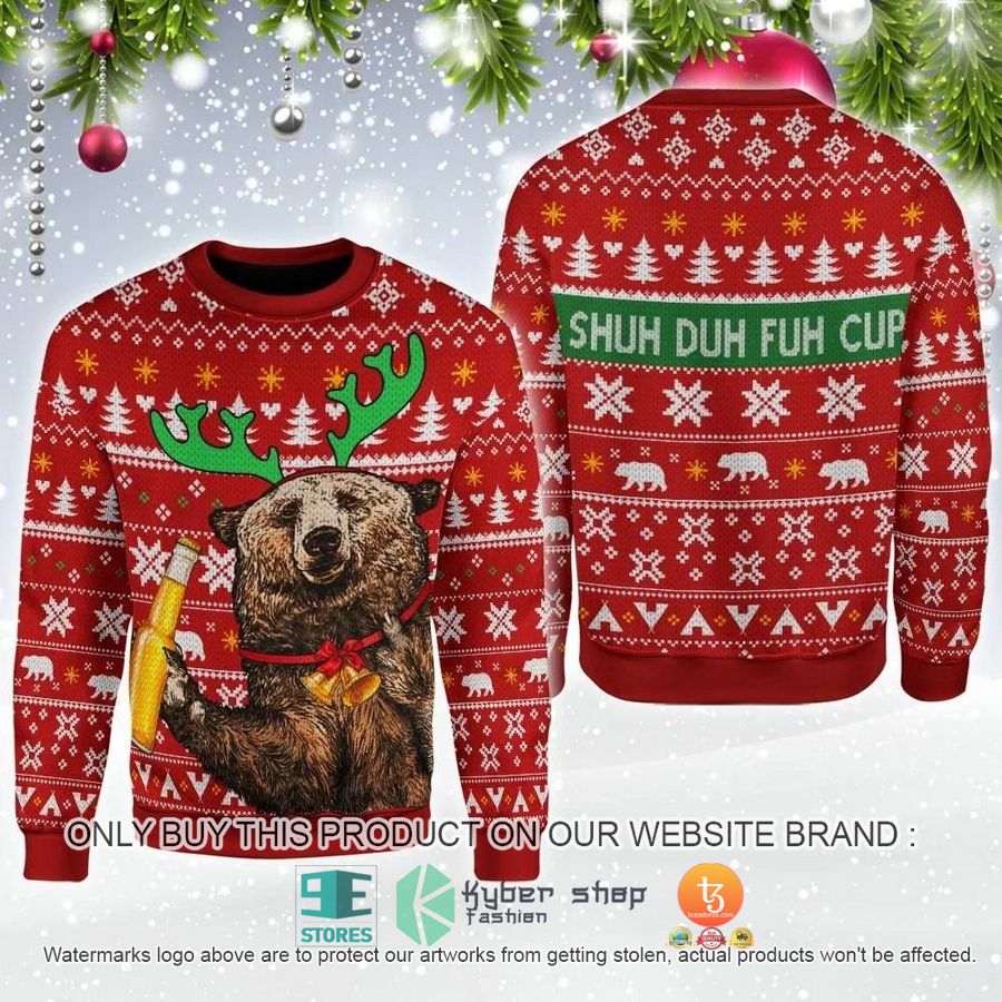 bear beer shud duh fuh cup christmas ugly sweater 1 28517