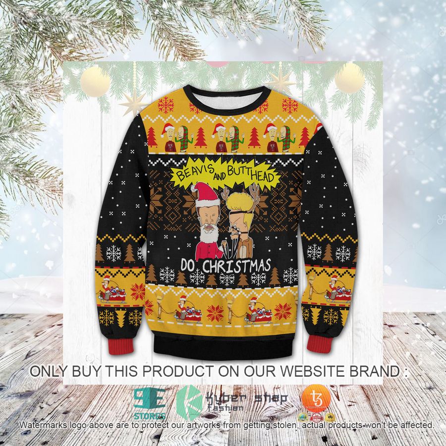 HOT Beavis and Butthead Christmas Sweater 3 beavis and butthead christmas ugly sweater 3 61756