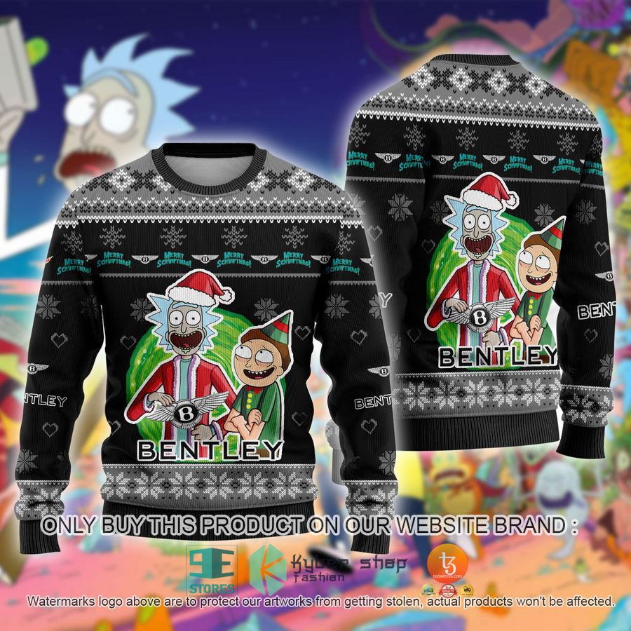 bentley car rick and morty ugly christmas sweater 1 53454