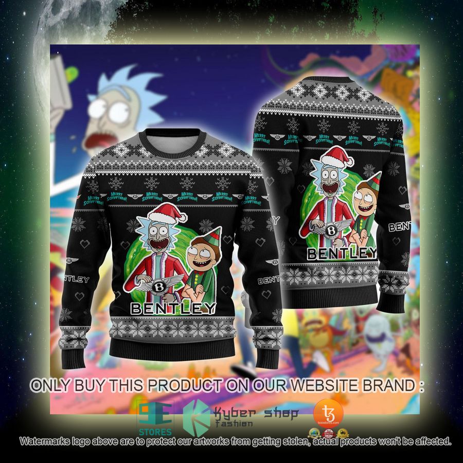 NEW Bentley Car Rick and Morty Sweatshirt 4 bentley car rick and morty ugly christmas sweater 4 85482