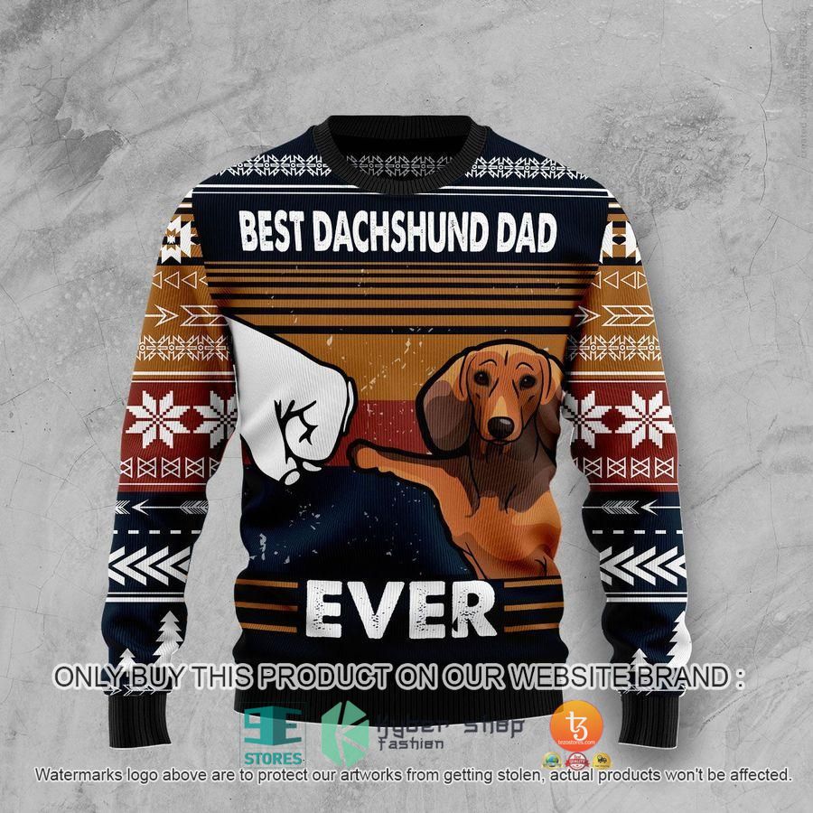 best dachshund dad ever christmas ugly sweater 1 48157