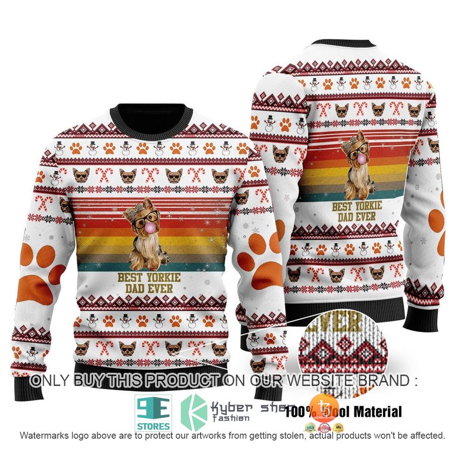 HOT Best Yorkie Dad Ever Ugly Christmas Sweater 8 best yorkie dad ever ugly christmas sweater 1 64924