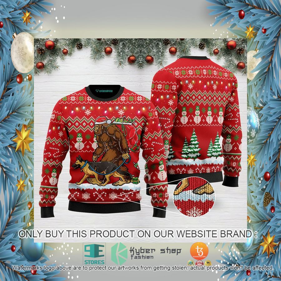 HOT Bigfoot German Shepherd Ugly Christmas Sweater 2 bigfoot german shepherd ugly christmas sweater 2 17723