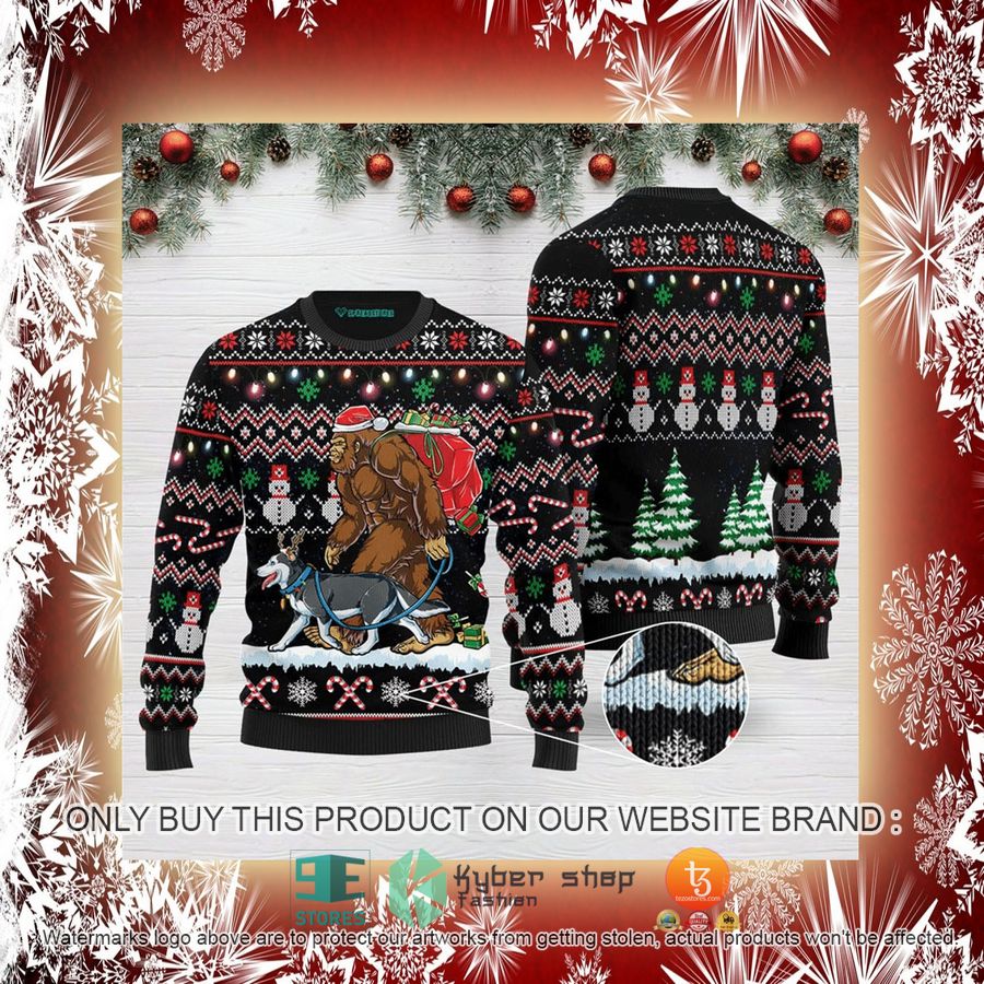 NEW Bigfoot Huskey Christmas Sweatshirt, Sweater 2 bigfoot huskey christmas ugly sweater 2 68664