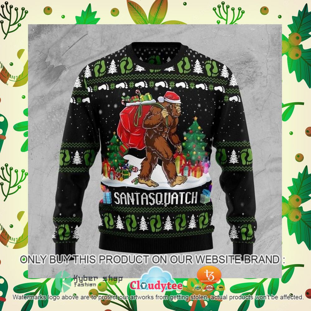 bigfoot santasquatch christmas sweater 1 14809