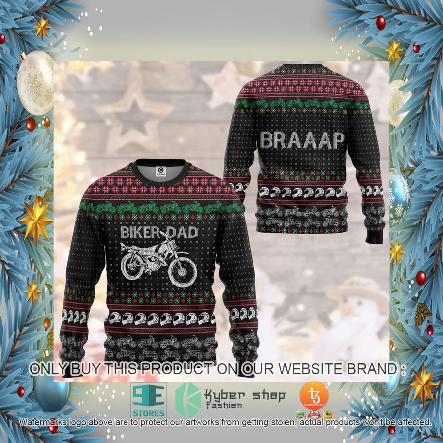 HOT Biker Dad Braaap Ugly Christmas Sweater 2 biker dad braaap ugly christmas sweater 2 67883