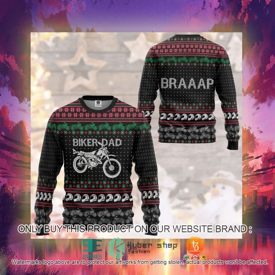 HOT Biker Dad Braaap Ugly Christmas Sweater 3 biker dad braaap ugly christmas sweater 3 66951
