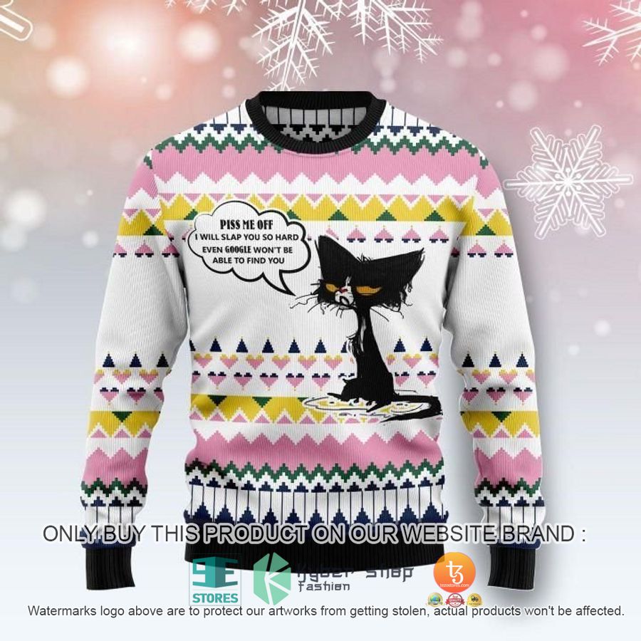 NEW Black Cat Piss Me Off Christmas Sweatshirt, Sweater 9 black cat piss me off christmas ugly sweater 1 49463
