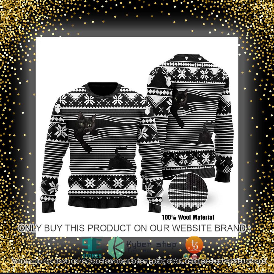 HOT Black Cat Ugly Christmas Sweater 4 black cat ugly christmas sweater 4 8792