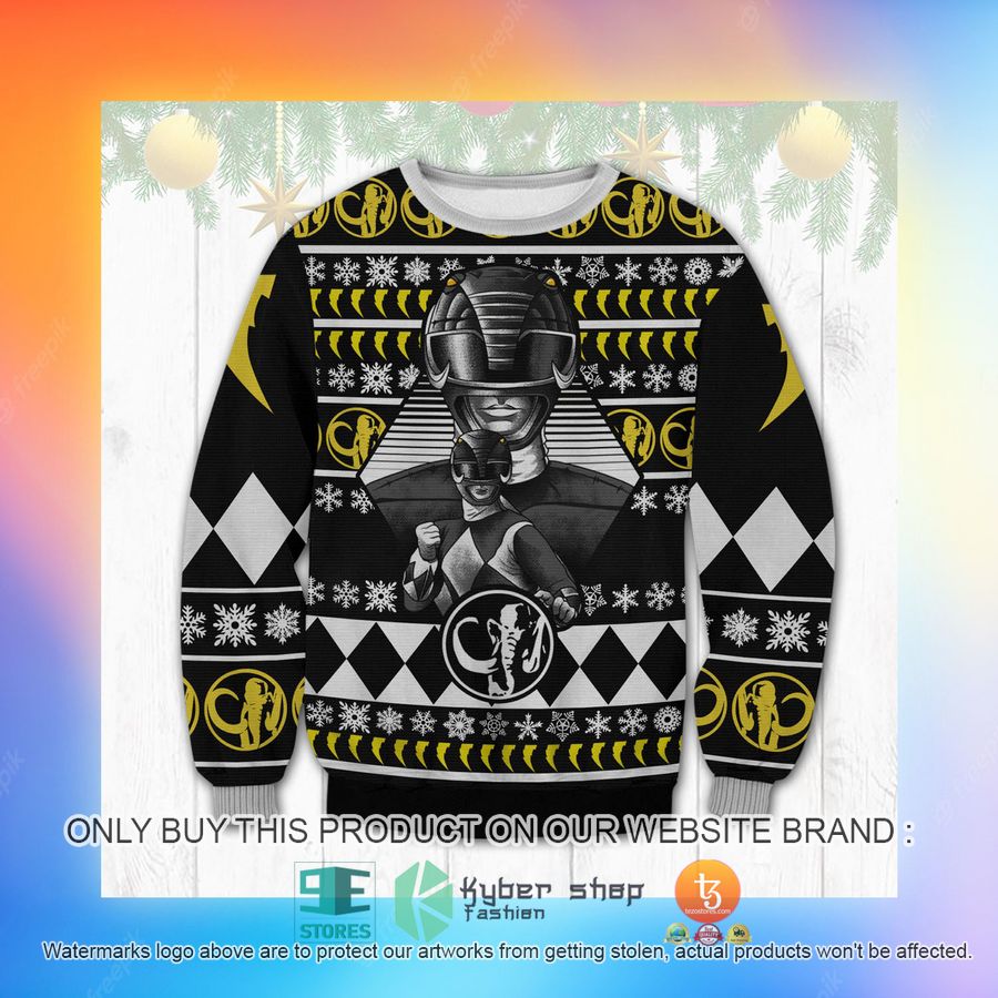 HOT Black Power Rangers Ugly Sweater 5 black power rangers ugly sweater 5 74251
