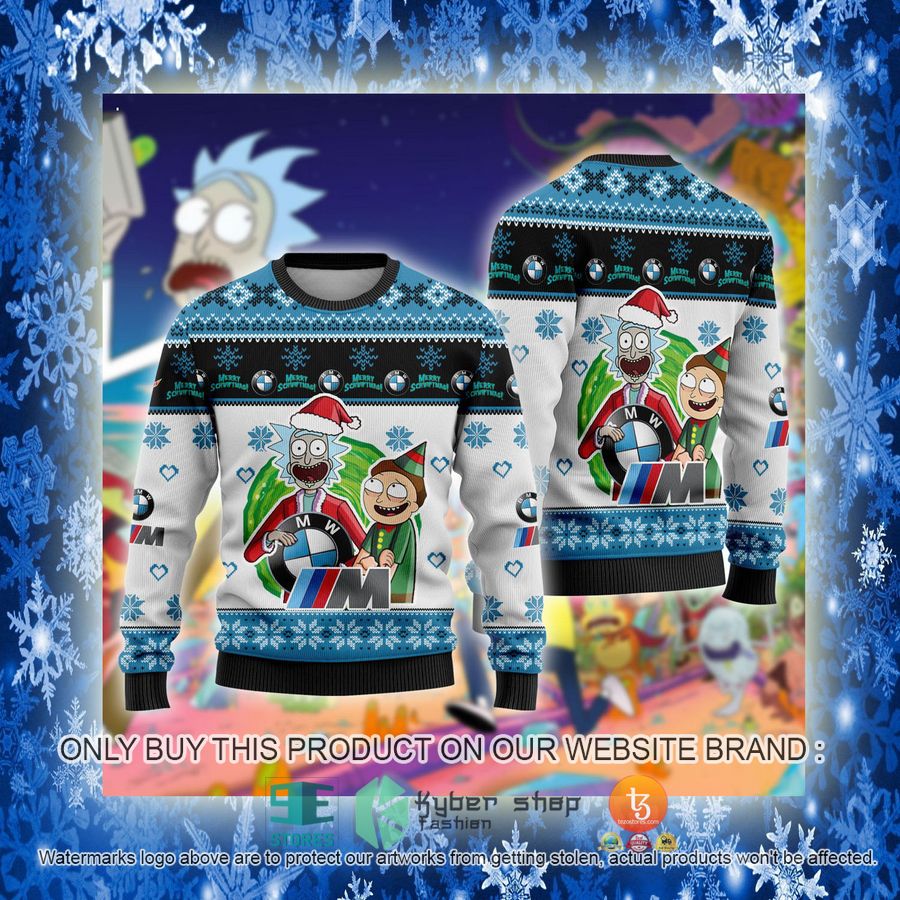 NEW BMW Car Rick and Morty Sweatshirt 3 bmw car rick and morty ugly christmas sweater 3 39756