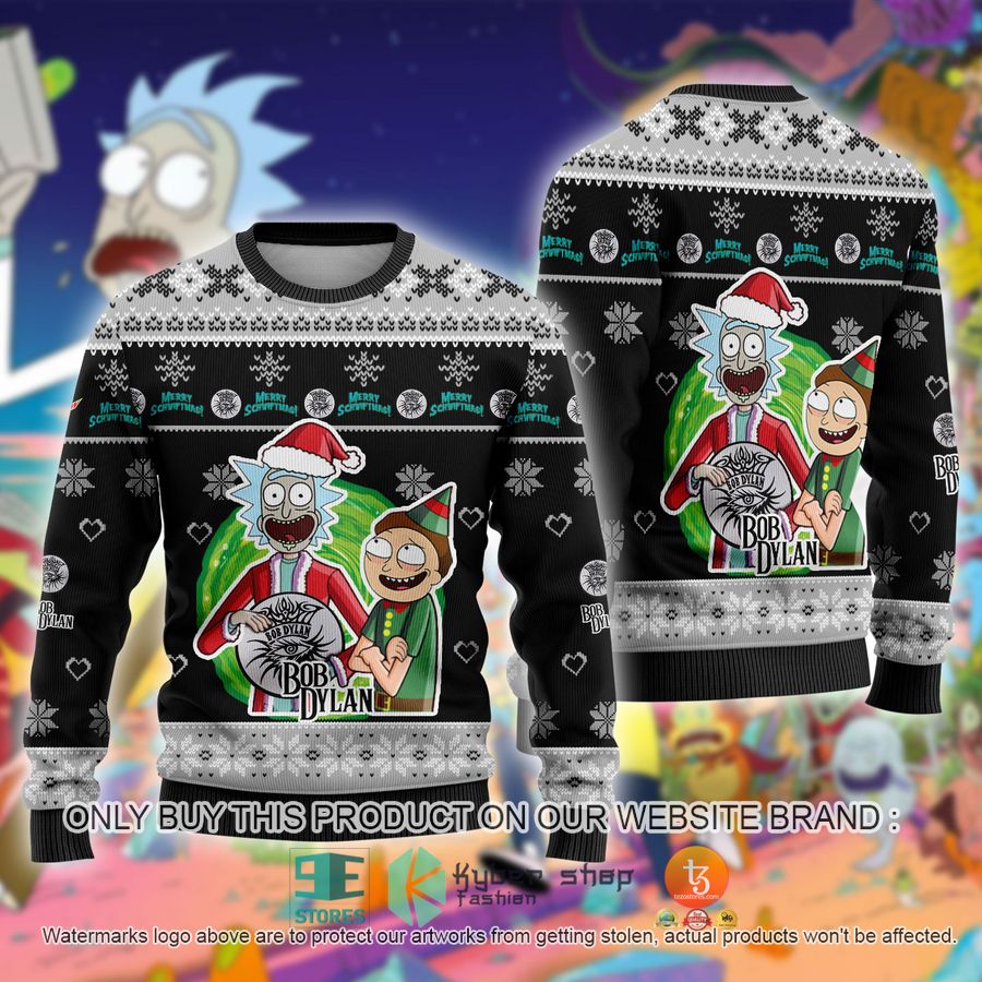 bob dylan band rick and morty ugly christmas sweater 1 90720