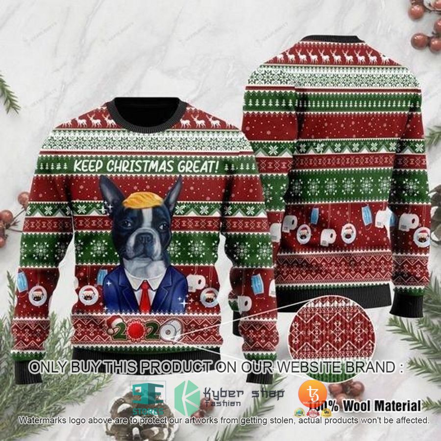 boston terrier keep christmas great ugly christmas sweater 1 30065