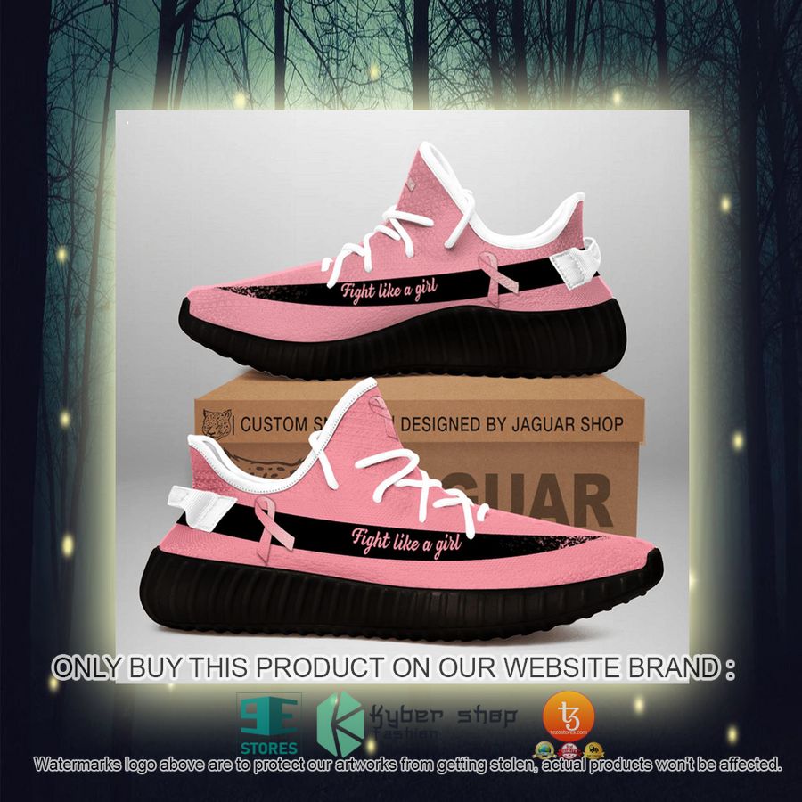 breast cancer awareness fight like a girl pink yeezy shoes 3 7387