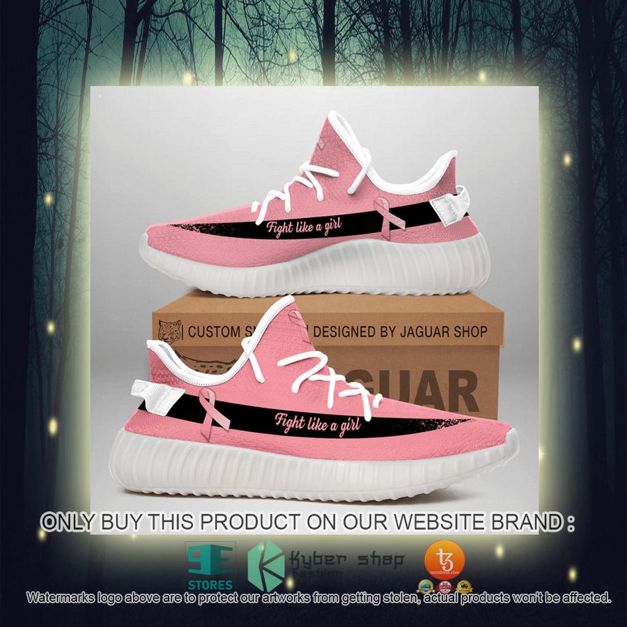 breast cancer awareness fight like a girl pink yeezy shoes 4 30675