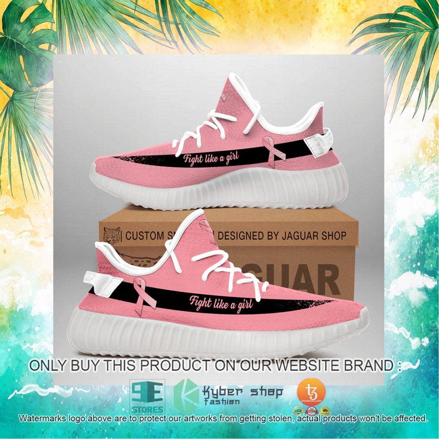 breast cancer awareness fight like a girl pink yeezy shoes 8 59090