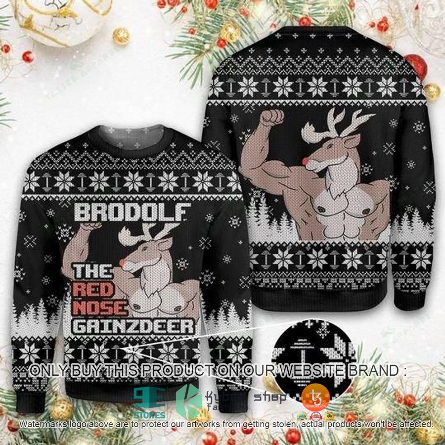 HOT Brodolf The Red Nose Ugly Christmas Sweater 1 brodolf the red nose ugly christmas sweater 1 61572