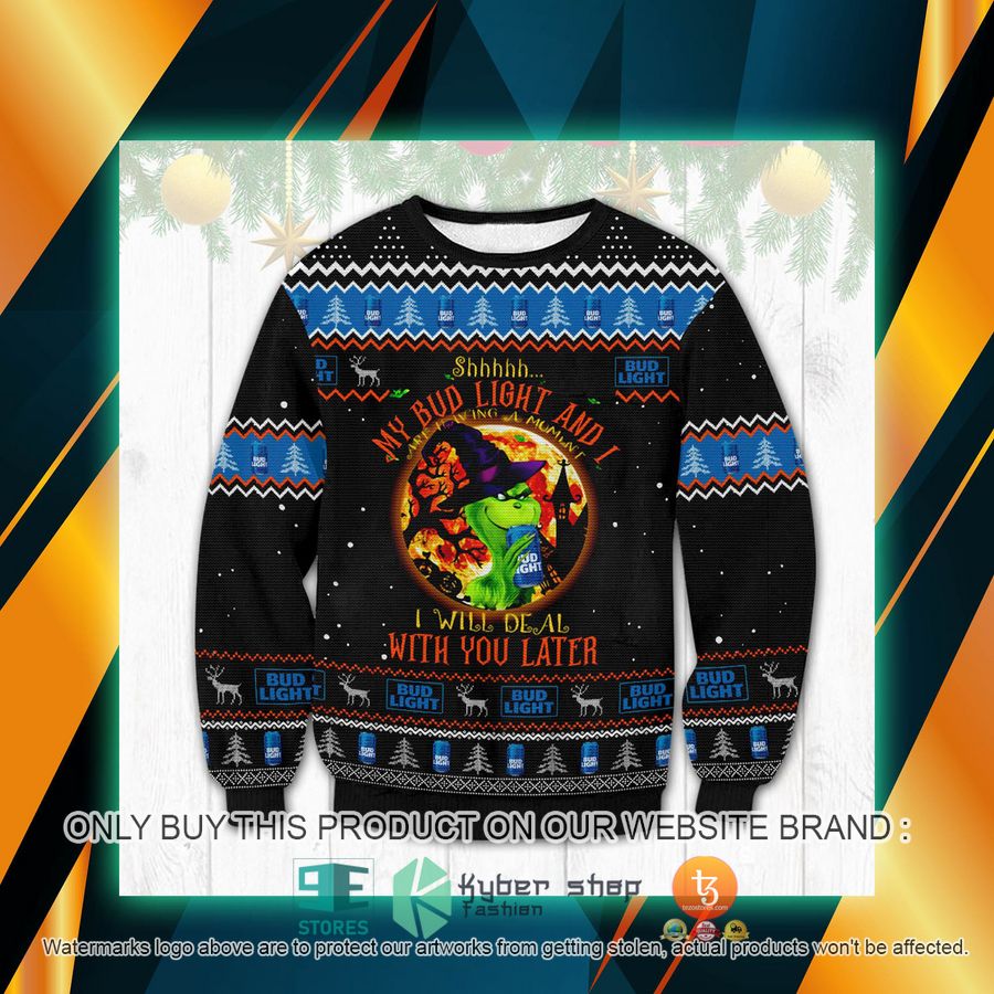 bud light grinch ugly sweater 1 63956
