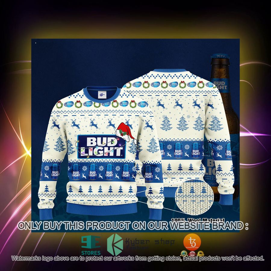 HOT Bud Light Santa Hat Christmas Christmas Sweater 2 bud light santa hat christmas ugly christmas sweater 2 92077