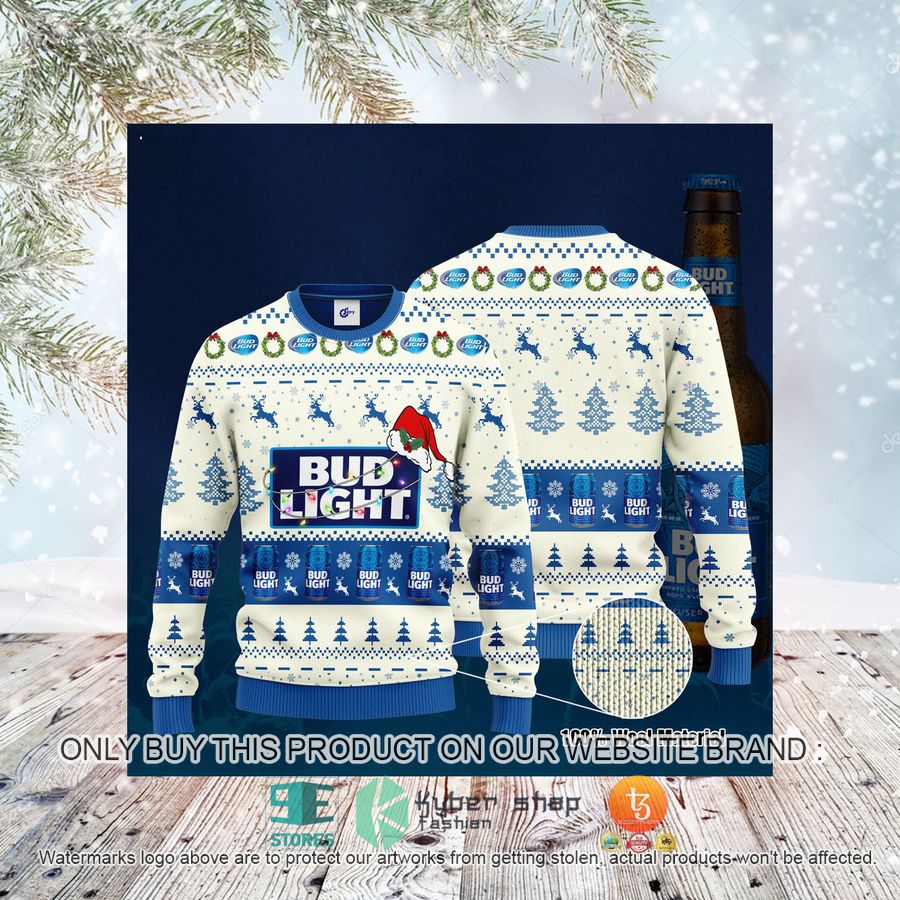 HOT Bud Light Santa Hat Christmas Christmas Sweater 3 bud light santa hat christmas ugly christmas sweater 3 14276